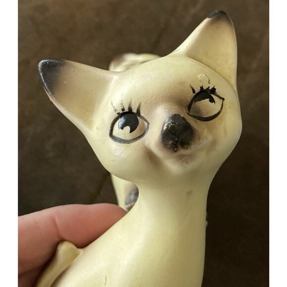 Vintage Siamese Tan Black Cat Porcelain Salt And Pepper Kitche Shakers - Picture 4 of 6
